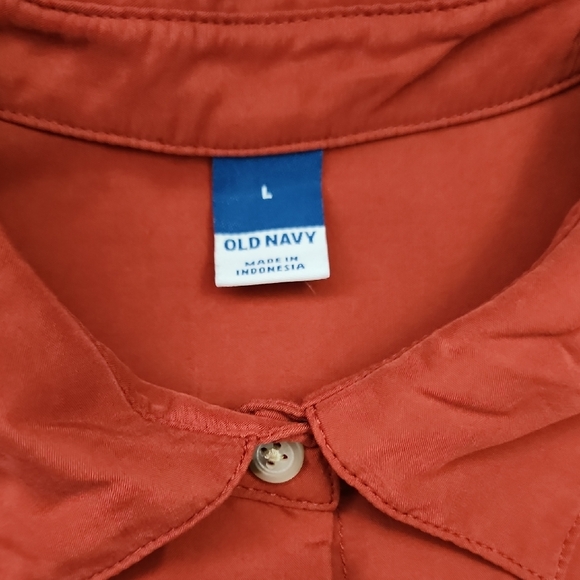 $4 FIRM 🌟FINAL MARK DOWN🌟 Old Navy Rust-Red/Orange Shirt Dress - Picture 3 of 8